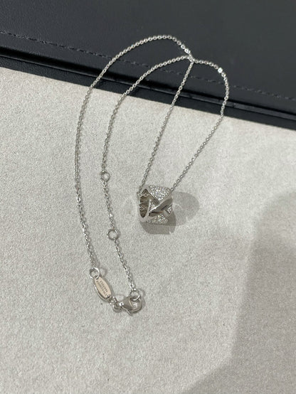 [Leaves]LIENS EVIDENCE DIAMOND PAVED NECKLACE