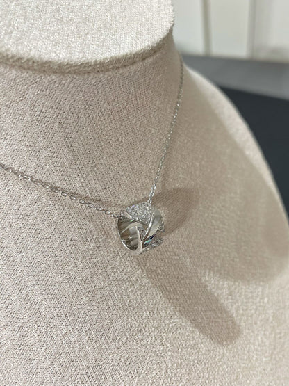 [Leaves]LIENS EVIDENCE DIAMOND PAVED NECKLACE