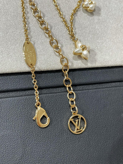 [Leaves]FLOWERGRAM GOLD MOP DOUBLE ROW NECKLACE