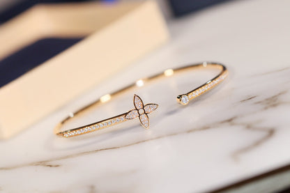 [Leaves]IDYLLE GOLD OPEN BRACELET DIAMOND PAVED