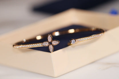 [Leaves]IDYLLE GOLD OPEN BRACELET DIAMOND PAVED