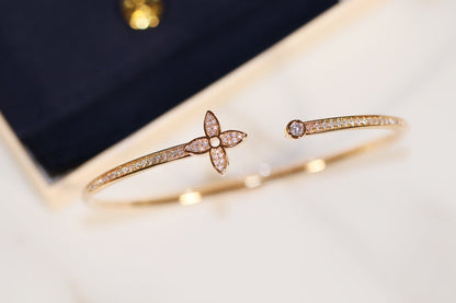 [Leaves]IDYLLE GOLD OPEN BRACELET DIAMOND PAVED
