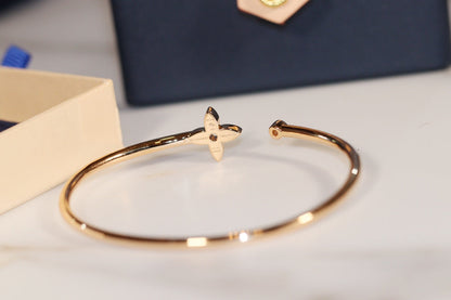 [Leaves]IDYLLE GOLD OPEN BRACELET DIAMOND PAVED