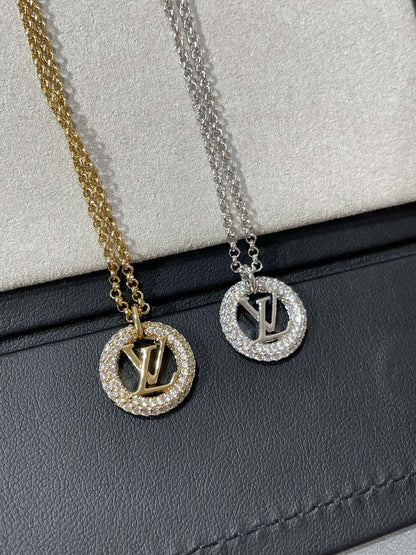 [Leaves]BY NIGHT DIAMOND PAVED NECKLACE