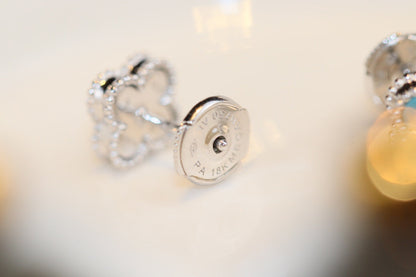 [Leaves]CLOVER MINI TURQUOISE SILVER STUD EARRINGS