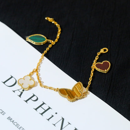 [Leaves]LUCKY SPRING 5 MOTIF GOLD BRACELET
