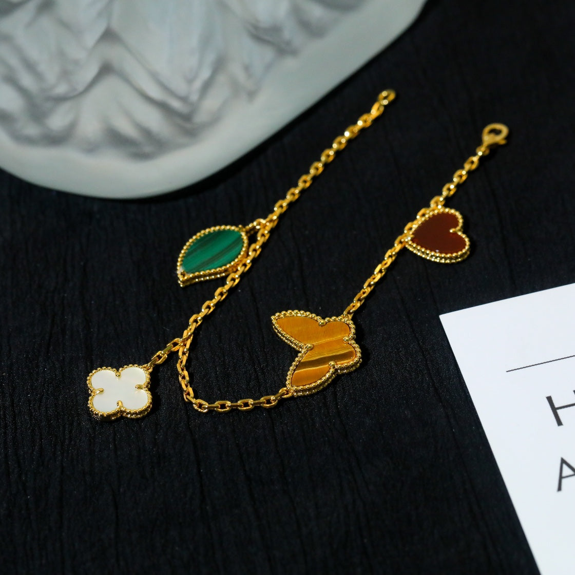 [Leaves]LUCKY SPRING 5 MOTIF GOLD BRACELET