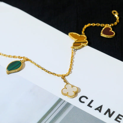 [Leaves]LUCKY SPRING 5 MOTIF GOLD BRACELET
