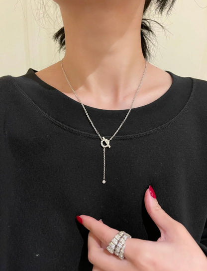 [Leaves]FINESSE SILVER DIAMOND NECKLACE