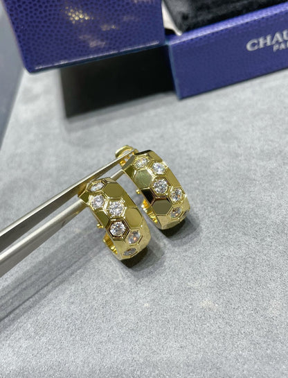 [Leaves]BEE LOVE DIAMOND HOOP EARRINGS
