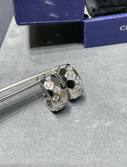 [Leaves]BEE LOVE DIAMOND HOOP EARRINGS