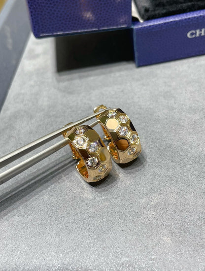 [Leaves]BEE LOVE DIAMOND HOOP EARRINGS