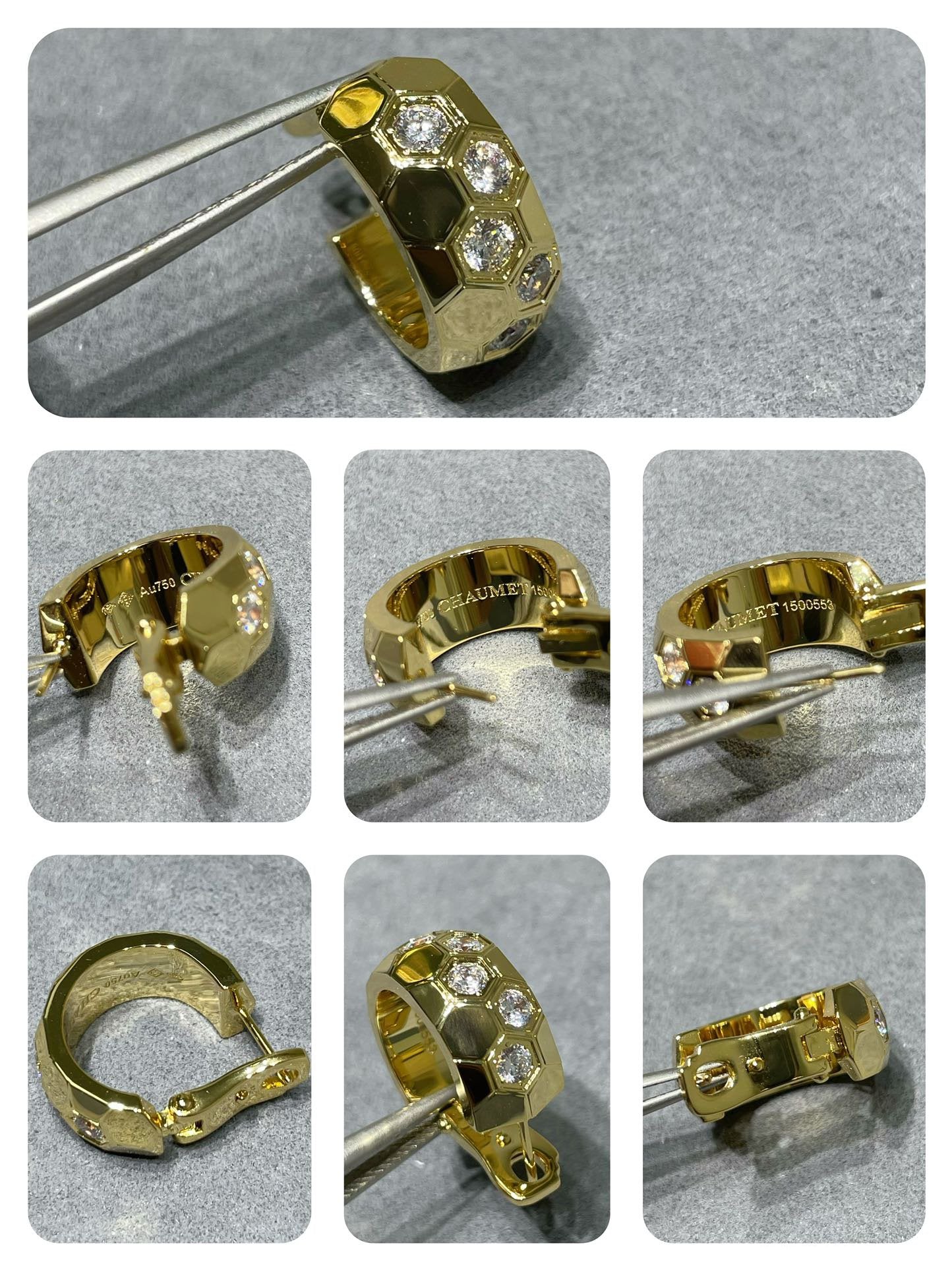 [Leaves]BEE LOVE DIAMOND HOOP EARRINGS