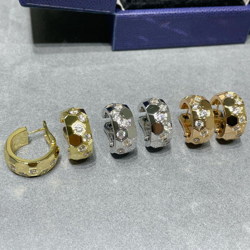 [Leaves]BEE LOVE DIAMOND HOOP EARRINGS