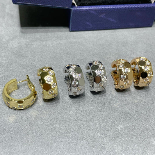 [Leaves]BEE LOVE DIAMOND HOOP EARRINGS
