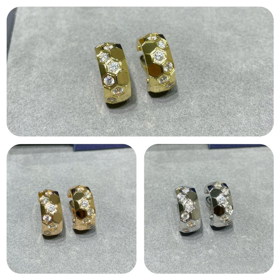 [Leaves]BEE LOVE DIAMOND HOOP EARRINGS