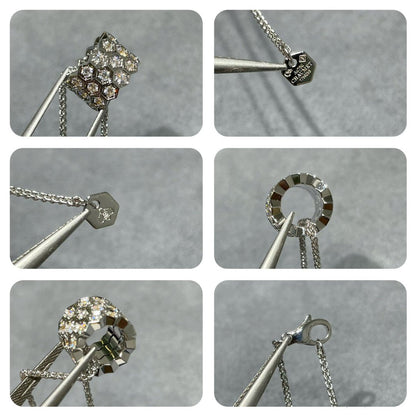 [Leaves]BEE LOVE DIAMOND PAVED 3 ROW NECKLACE