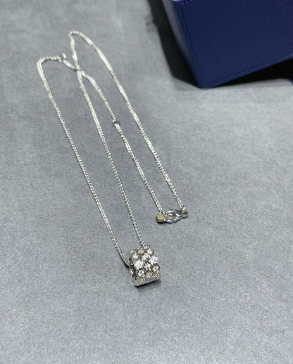 [Leaves]BEE LOVE DIAMOND PAVED 3 ROW NECKLACE