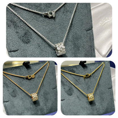 [Leaves]BEE LOVE DIAMOND PAVED 3 ROW NECKLACE