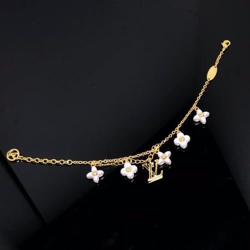 [Leaves]LOGO 6 MOTIF STAR AND SUN GOLD BRACELET