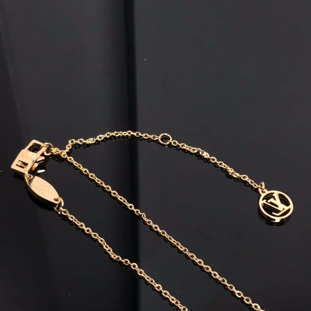 [Leaves]COLOR BLOSSOM PINK MOP SUN GOLD NECKLACE