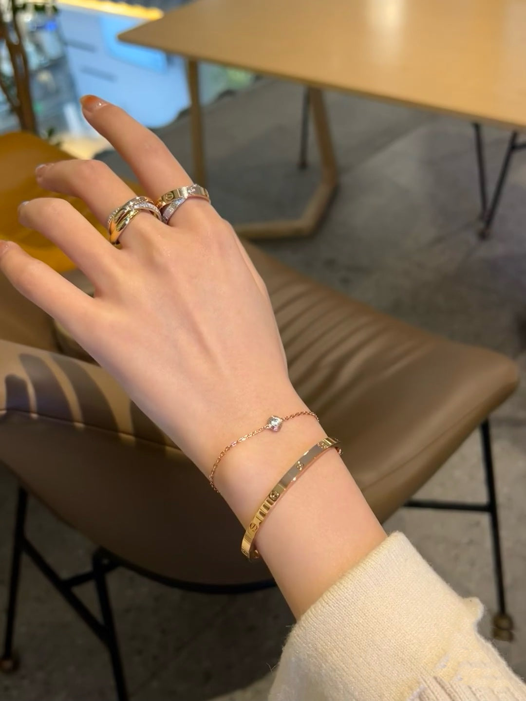 [Leaves]DAMOUR DIAMOND LINK BRACELET