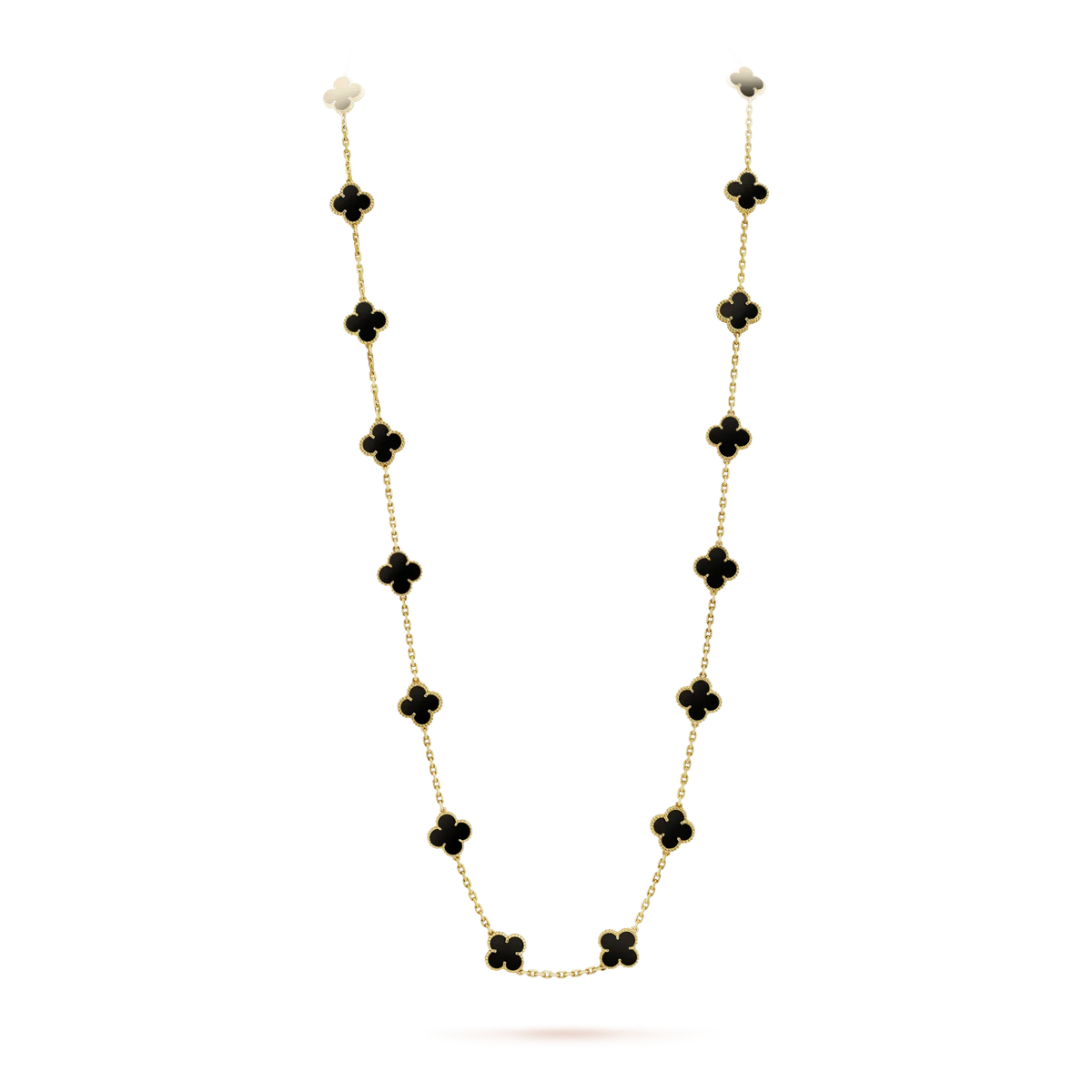 [Leaves]CLOVER 20 MOTIFS ONYX NECKLACE