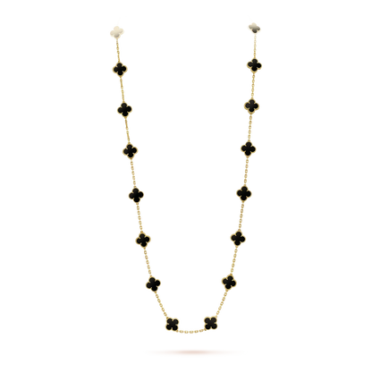 [Leaves]CLOVER 20 MOTIFS ONYX NECKLACE