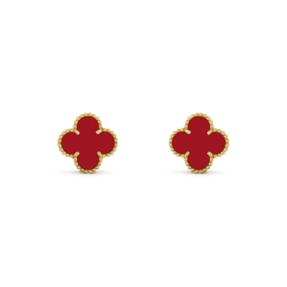 [Leaves]CLOVER MINI 9.5MM CARNELIAN EARRINGS