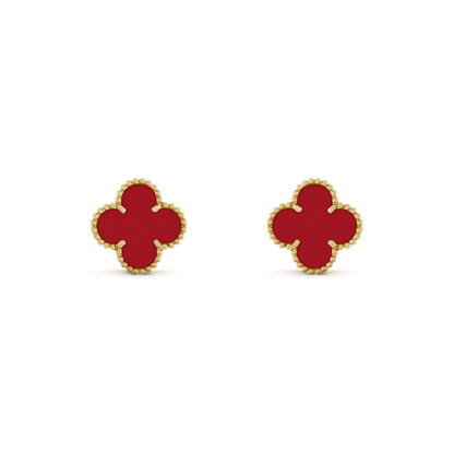 [Leaves]CLOVER MINI 9.5MM CARNELIAN EARRINGS