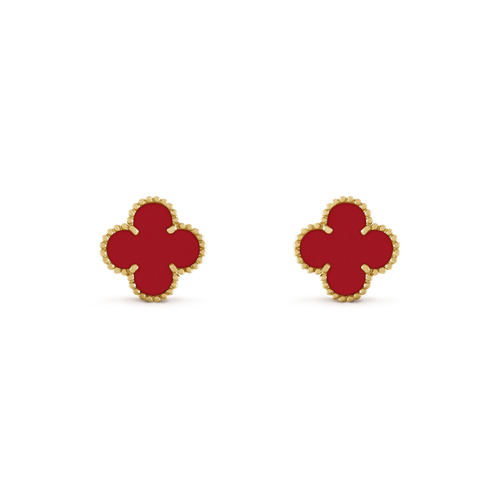 [Leaves]CLOVER MINI 9.5MM CARNELIAN EARRINGS