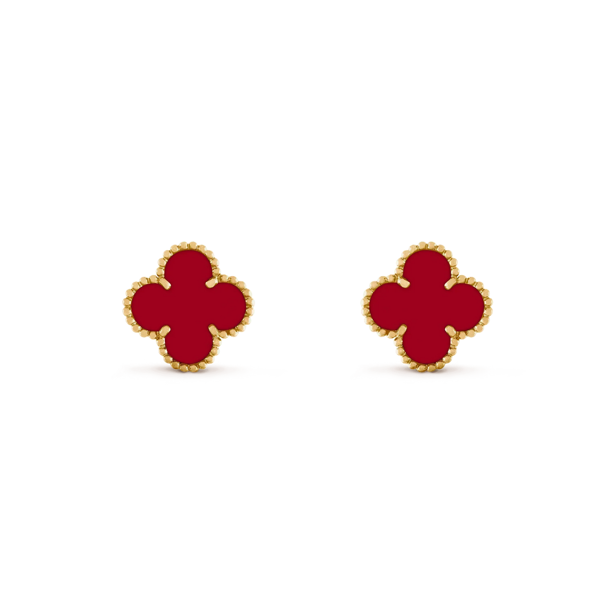 [Leaves]CLOVER MEDIUM 1 MOTIFS CARNELIAN  EARRINGS