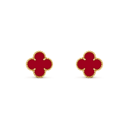 [Leaves]CLOVER MEDIUM 1 MOTIFS CARNELIAN  EARRINGS