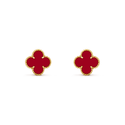 [Leaves]CLOVER MEDIUM 1 MOTIFS CARNELIAN  EARRINGS