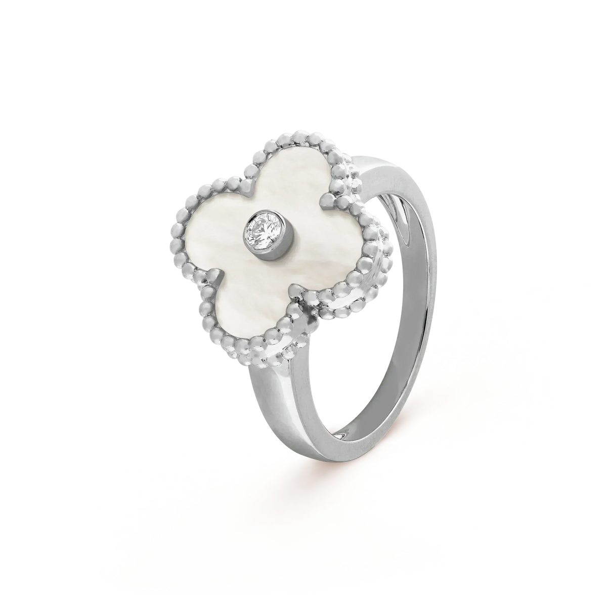 [Leaves]CLOVER SILVER MOP DIAMOND RING