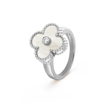 [Leaves]CLOVER SILVER MOP DIAMOND RING
