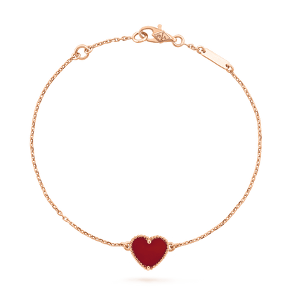 [Leaves]HEART CARNELIAN PINK GOLD BRACELET