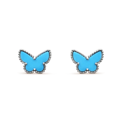 [Leaves]BUTTERFLY TURQUOISE EARRINGS SILVER
