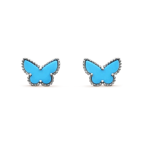 [Leaves]BUTTERFLY TURQUOISE EARRINGS SILVER