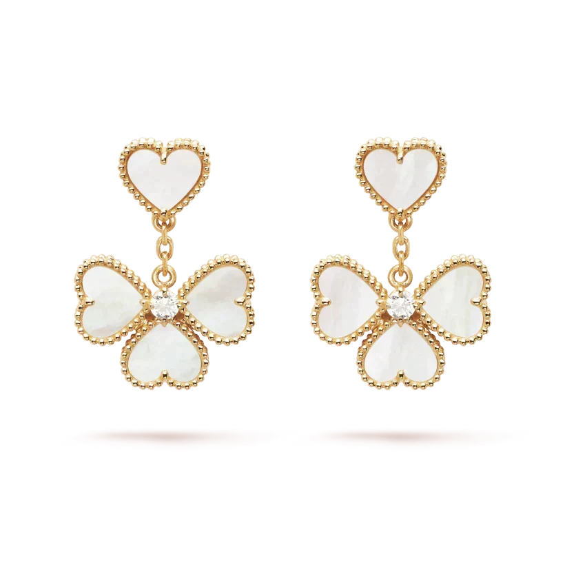 [Leaves]CLOVER SWEET WHITE MOP EARRINGS