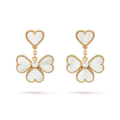 [Leaves]CLOVER SWEET WHITE MOP EARRINGS