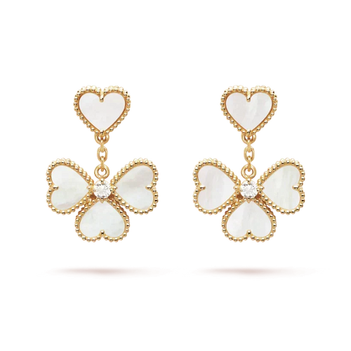 [Leaves]CLOVER SWEET WHITE MOP EARRINGS