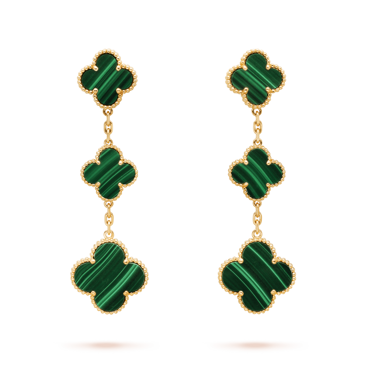 [Leaves]CLOVER MALACHITE 3 MOTIFS GOLD