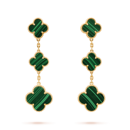 [Leaves]CLOVER MALACHITE 3 MOTIFS GOLD