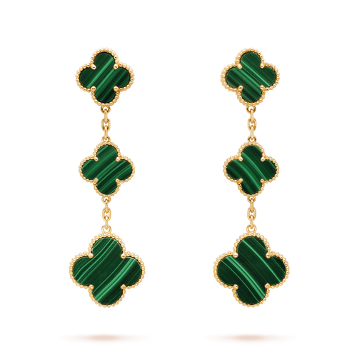 [Leaves]CLOVER MALACHITE 3 MOTIFS GOLD