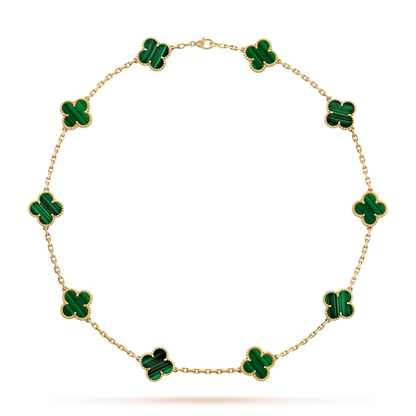[Leaves]CLASSIC LUCKY 10-MOTIF CLOVER NECKLACE GOLD COLLECTION