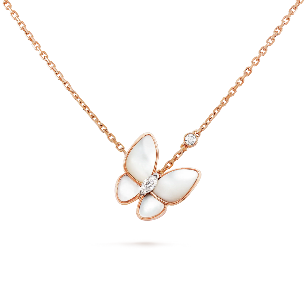 [Leaves]BUTTERFLY MOP DIAMOND NECKLACE