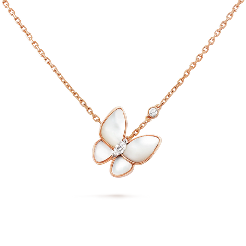 [Leaves]BUTTERFLY MOP DIAMOND NECKLACE