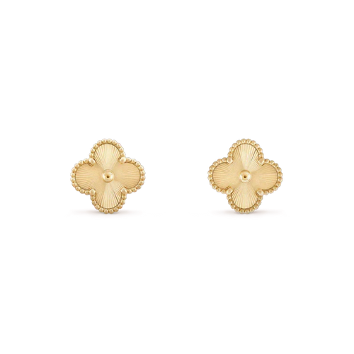 [Leaves]CLOVER MINI 9.5MM LASER EARRINGS