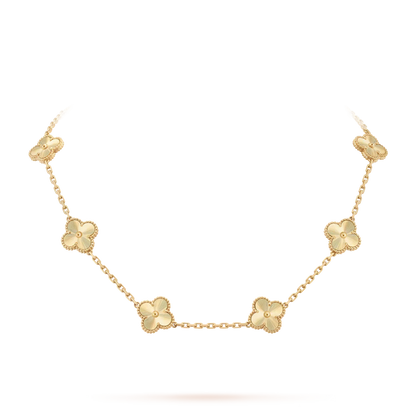 [Leaves]CLASSIC LUCKY 10-MOTIF CLOVER NECKLACE GOLD COLLECTION